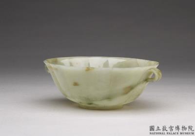 图片[3]-Jade flower-shaped bowl with two leaf-shaped handles, Mughal Empire-China Archive